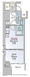 ルフォンブランシェ品川南大井 1DKの間取図画像