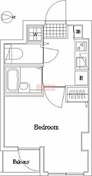プレール南馬込 1Kの間取図画像