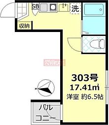 グラシア蒲田本町 ワンルームの間取図画像