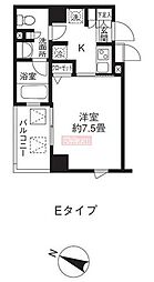 リージア雪谷 1Kの間取図画像