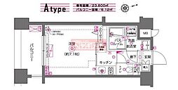 ZOOM川崎 1Kの間取図画像