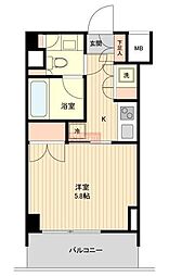 萩中イースト 1Kの間取図画像