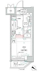 クラリッサ川崎ソレイユ ワンルームの間取図画像