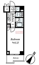 ルーブル多摩川参番館 1Kの間取図画像