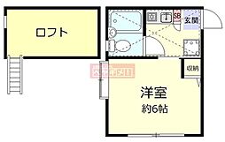 クレシェンドM 1Kの間取図画像