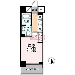 カスタリア大森3 1Kの間取図画像