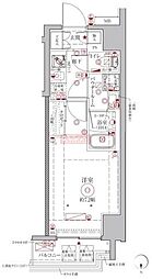 クレイシアIDZ鶴見 1Kの間取図画像