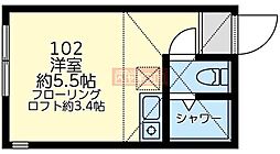 ユナイト鶴見シャンティー2nd ワンルームの間取図画像
