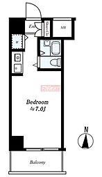 スカイノブレ川崎柳町 ワンルームの間取図画像