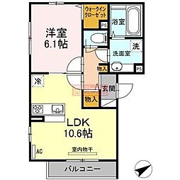 プレジール 1LDKの間取図画像