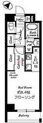 サン・クレール川崎 1Kの間取図画像