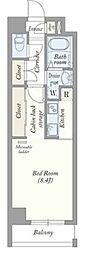サン・クレール川崎 1Kの間取図画像