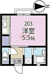 Reel.74 ワンルームの間取図画像