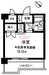 ヴェラハイツ鶴見 ワンルームの間取図画像