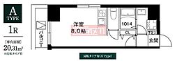 レオーネ川崎 ワンルームの間取図画像