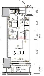 ジーベック平和島 1Kの間取図画像