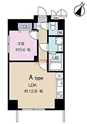 TWINSQUARE2 1LDKの間取図画像
