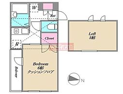 リースランド矢口A 1Kの間取図画像