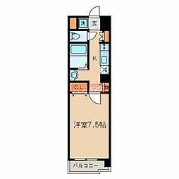 コンフォートエム多摩川 1Kの間取図画像