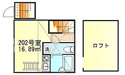 パークコート羽田 ワンルームの間取図画像