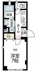 クリザンテム中幸町 1Kの間取図画像