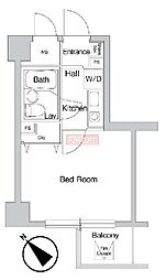 プライムアーバン川崎 1Kの間取図画像