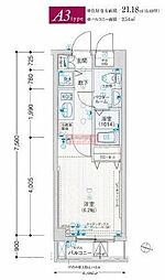 メインステージ多摩川 1Kの間取図画像