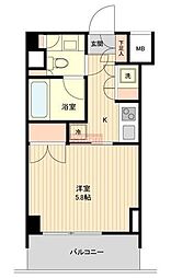 萩中イースト 1Kの間取図画像