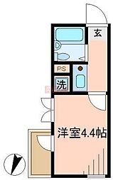 カーサ・フェリーチェ 1Kの間取図画像