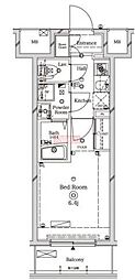 ラフィスタ川崎2 1Kの間取図画像