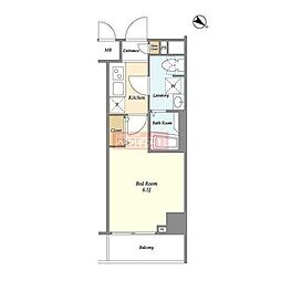 Risingplace川崎二番館 1Kの間取図画像