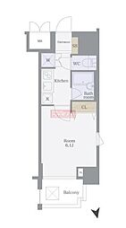 エクセルシオール羽田 1Kの間取図画像