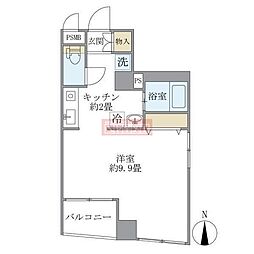 エクセル遠藤 ワンルームの間取図画像