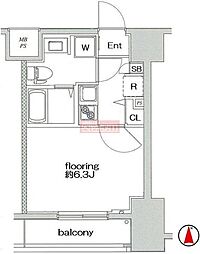 ヴェルステージ蒲田駅前 1Kの間取図画像