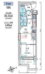 LIVCITY北馬込 1DKの間取図画像
