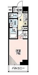 プレール・ドゥーク川崎大師2 1Kの間取図画像
