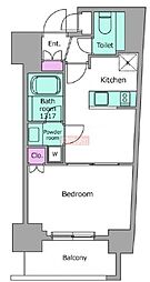 レジディア川崎 1DKの間取図画像