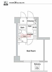 プライムアーバン川崎 1Kの間取図画像