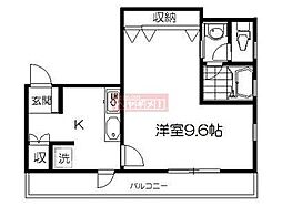 ドミール35 1Kの間取図画像