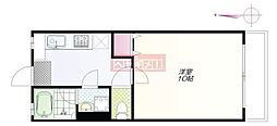 月村マンションNo.5 1Kの間取図画像