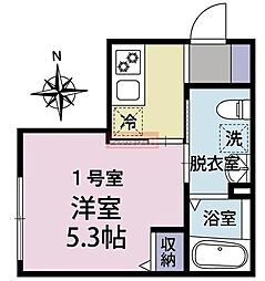 アルティザン鶴見 1Kの間取図画像