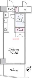 T'seco川崎 ワンルームの間取図画像