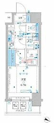 ジェノヴィア川崎駅グリーンヴェール 1Kの間取図画像