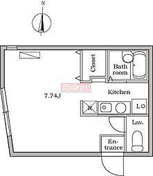 RESIDIA池上B棟 ワンルームの間取図画像