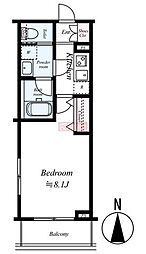 dips南六郷 1Kの間取図画像