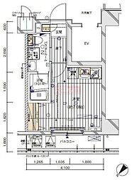 メインステージ川崎イースト ワンルームの間取図画像