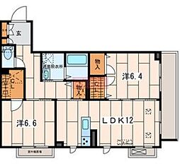 プログレス新鶴見 2LDKの間取図画像