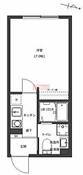 D-STYLE川崎II 1Kの間取図画像