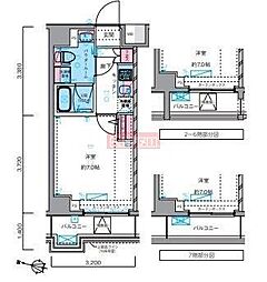 ジェノヴィア横浜鶴見市場スカイガーデン 1Kの間取図画像