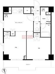ルーブル仲六郷壱番館 2DKの間取図画像